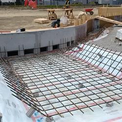 Forming the recirculation tank for the fountain area